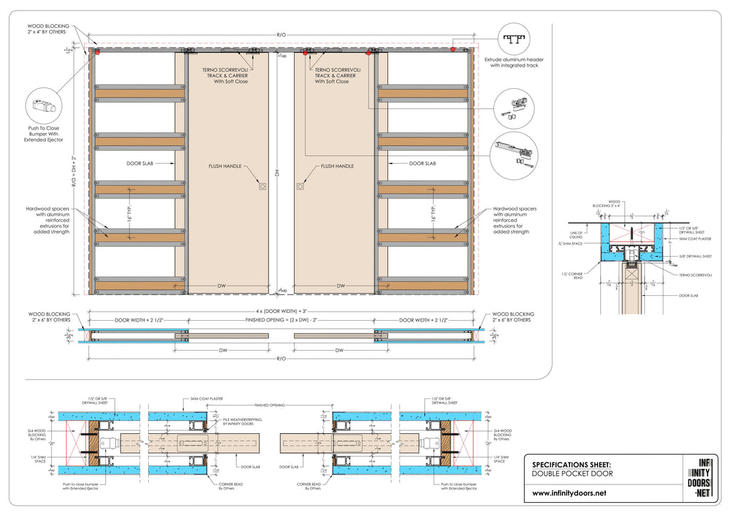 Double Rabbit Frame Perfect Double Pocket Door and Frames for Your Space – Infinity Doors