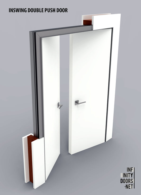 Inswing double push door