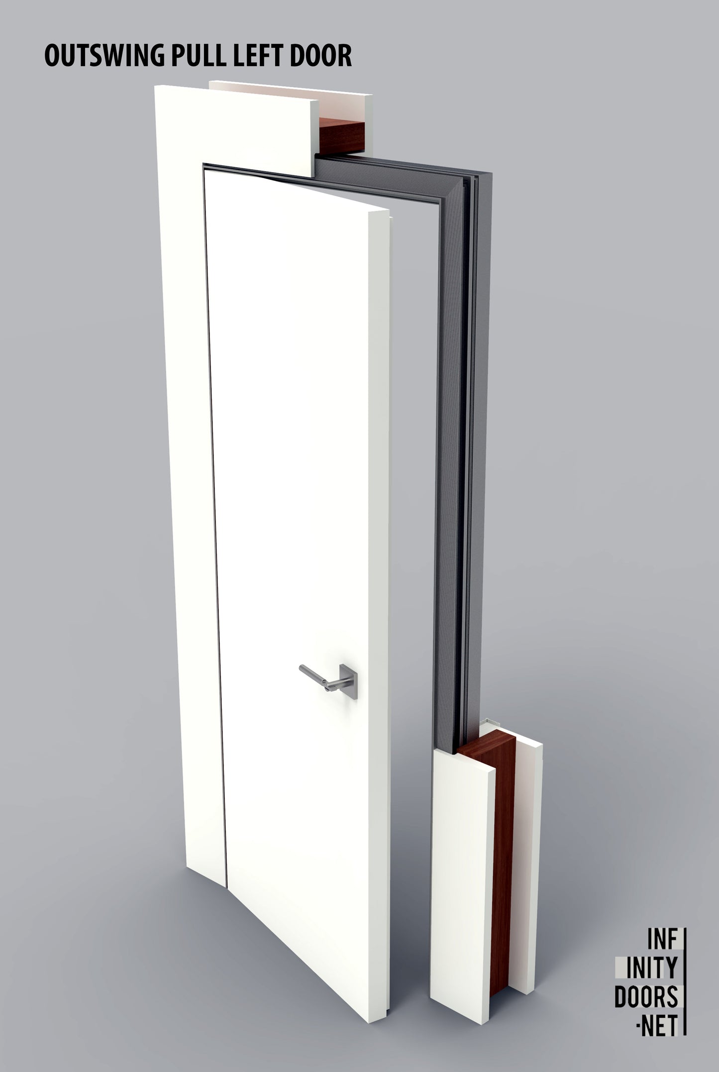 Outswing pull left door